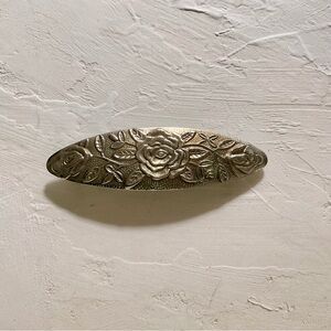 Vintage silver rose hair barrette